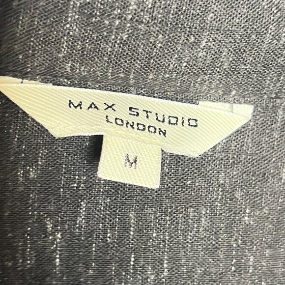 Max Studio London Zip Front Utility Jacket Charcoal Drawstring Hem Pocket M - Picture 5 of 6